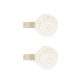 Girls Ivory & Gold Hairclips ( 2-Pack )