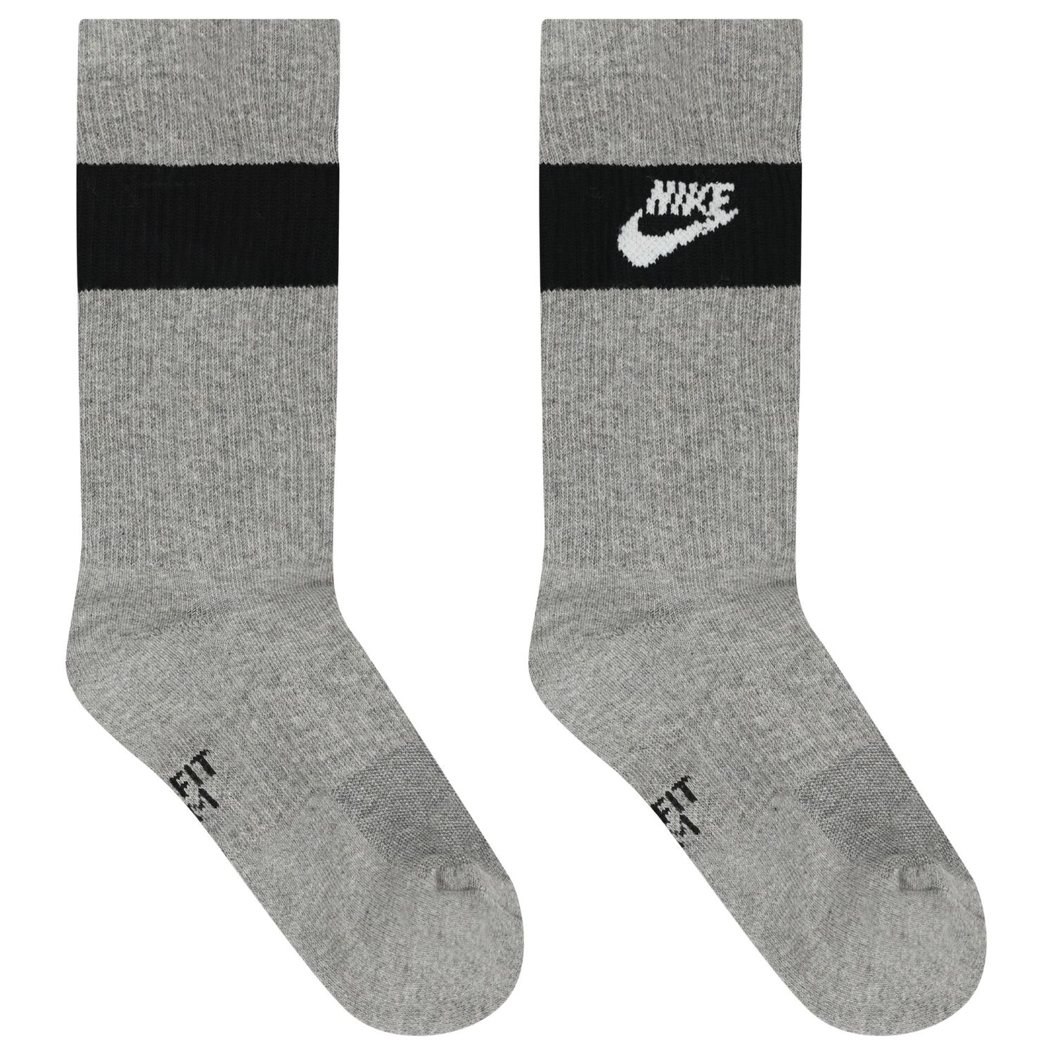 Boys White, Black & Grey Logo Socks ( 6-Pack ), 1, hi-res