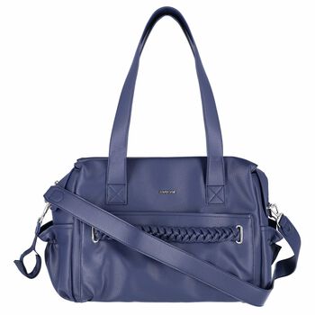 Girls Navy Handbag With Braided detailing