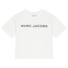 Girls White Logo Rhinestones T-Shirt, 1, hi-res