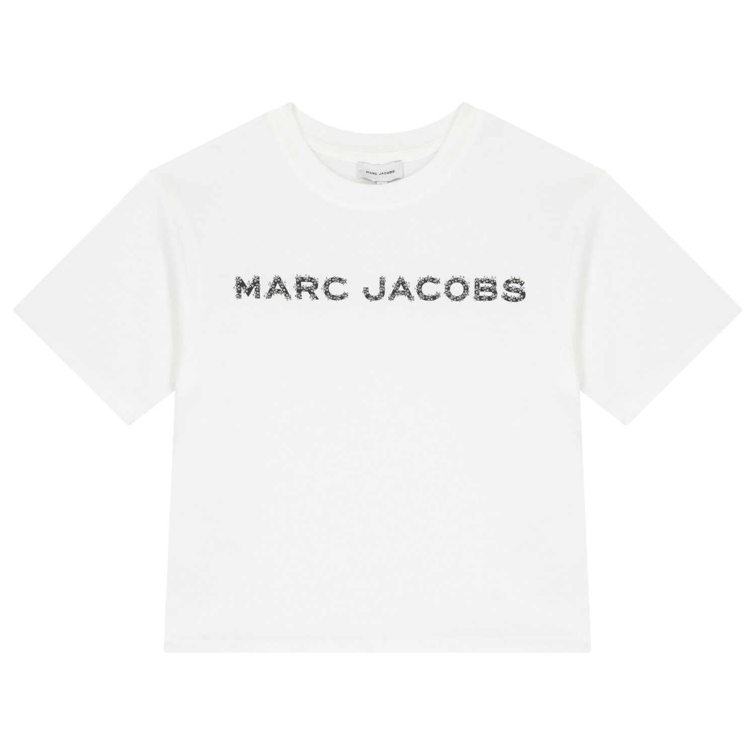 Girls White Logo Rhinestones T-Shirt, 1, hi-res image number null
