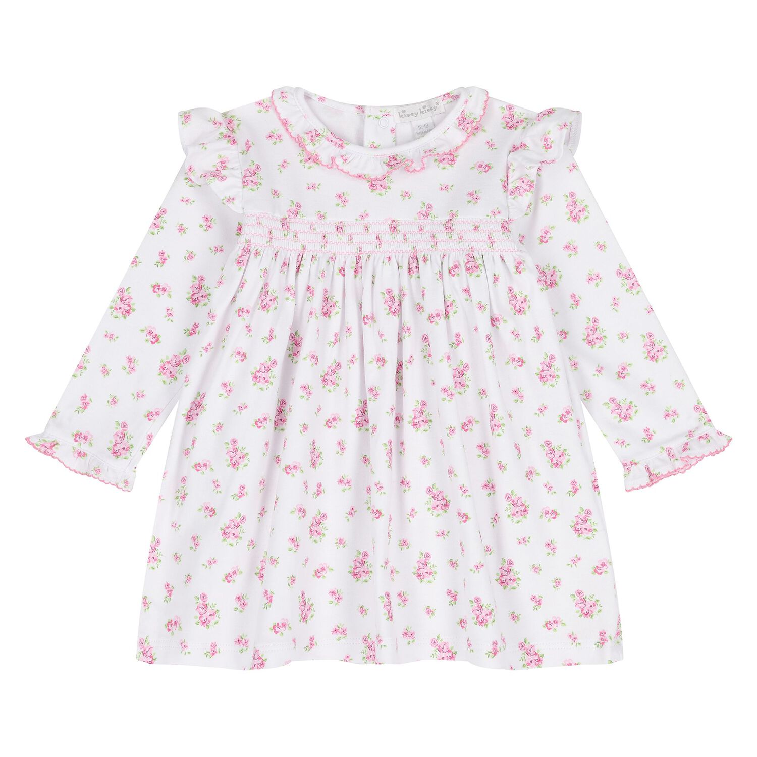 Baby Girls White & Pink Roses & Blooms Dress Set, 1, hi-res