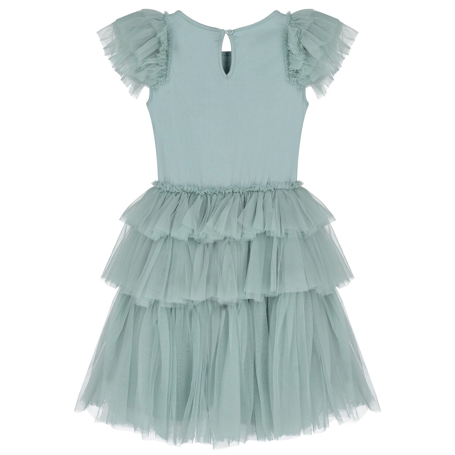 Girls Green Embellished Sequin Tulle Dress, 1, hi-res