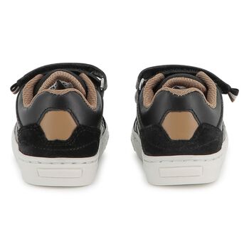 Boys Black Logo Trainers