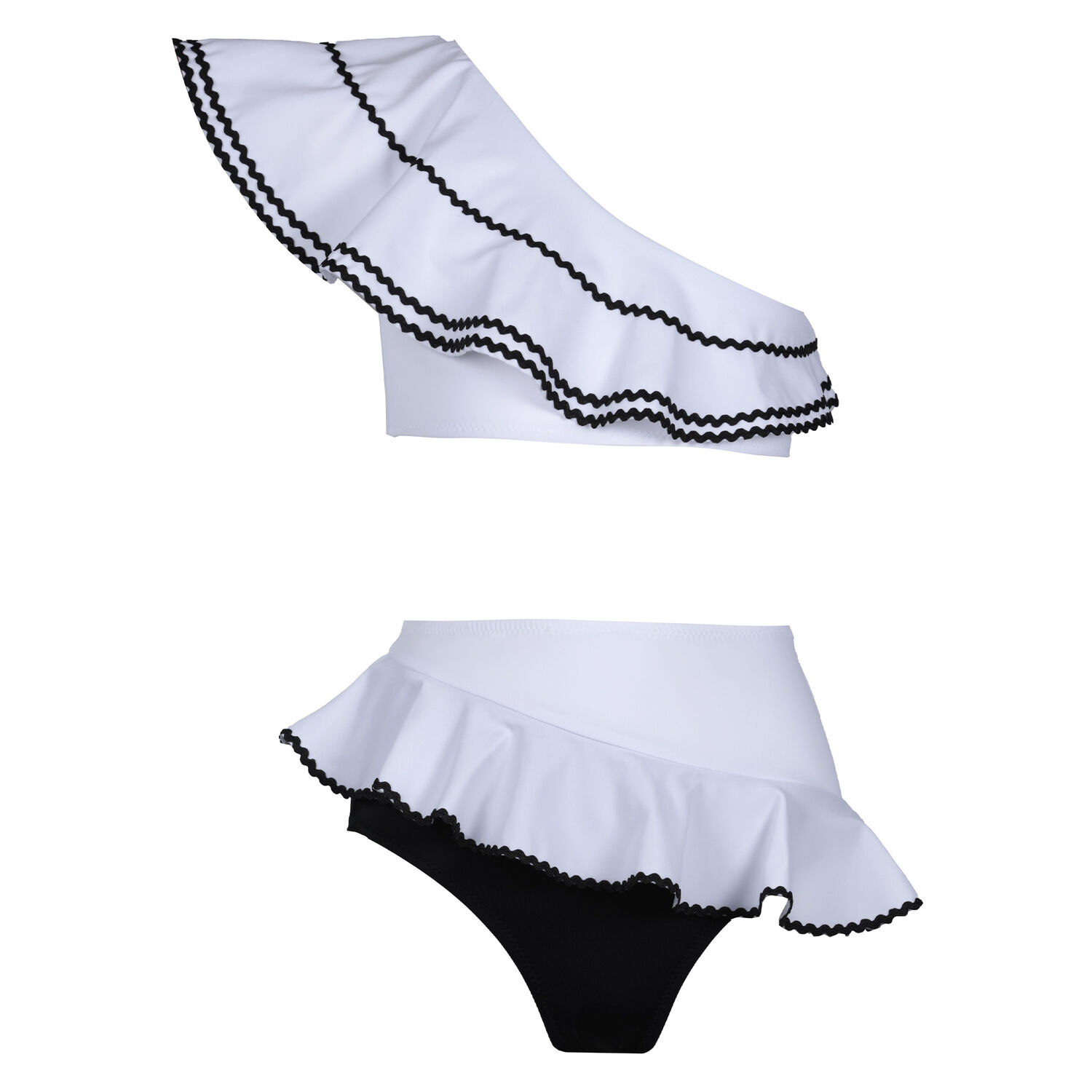 Girls Black & White Bikini, 1, hi-res image number null