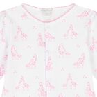 Baby Girls White & Pink Giraffe Babygrow, 1, hi-res