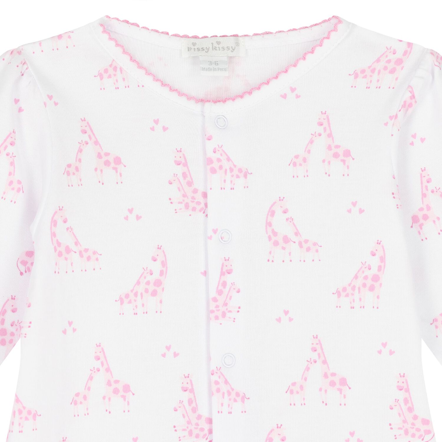 Baby Girls White & Pink Giraffe Babygrow, 1, hi-res