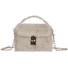 Girls Beige Faux Fur Handbag, 1, hi-res