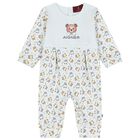 Baby Boys Blue Teddy Bear Logo Romper, 1, hi-res