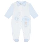 Baby Boys Blue & White Hot Air Balloon Babygrow, 1, hi-res