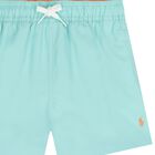 Boys Blue Logo Swim Shorts, 1, hi-res