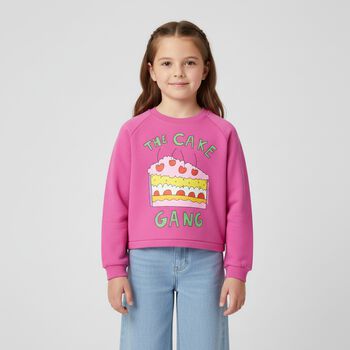 Girls Pink Cake Sweatshirt