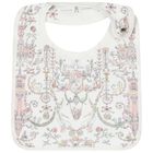 Baby Girls Ivory & Pink Toile de Jouy Bib, 2, hi-res