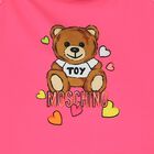 Younger Girls Pink Teddy Bear Logo Swimsuit, 1, hi-res