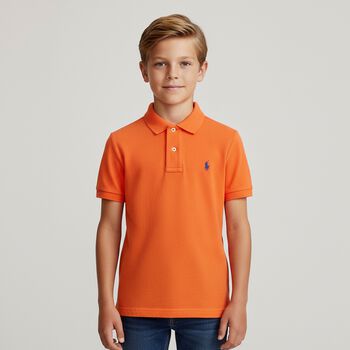 Boys Orange Logo Polo Shirt