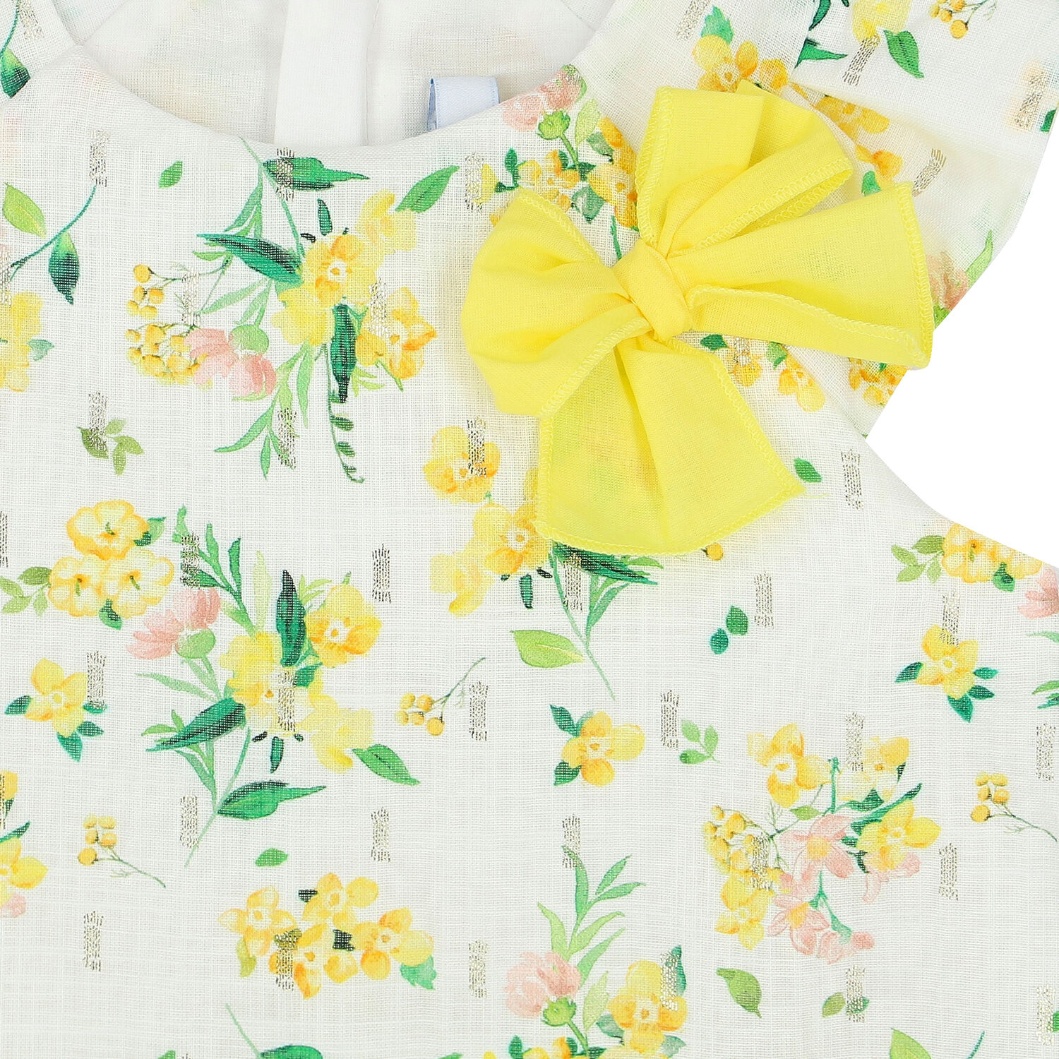 Younger Girls White Floral Dress, 1, hi-res