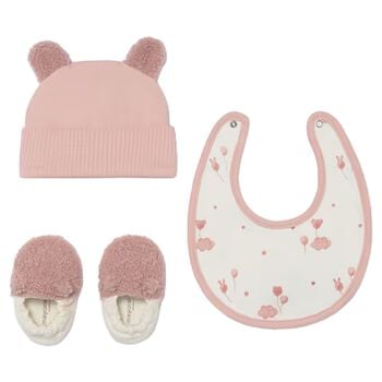 Baby Girls Pink & White Teddy Bear Gift Set