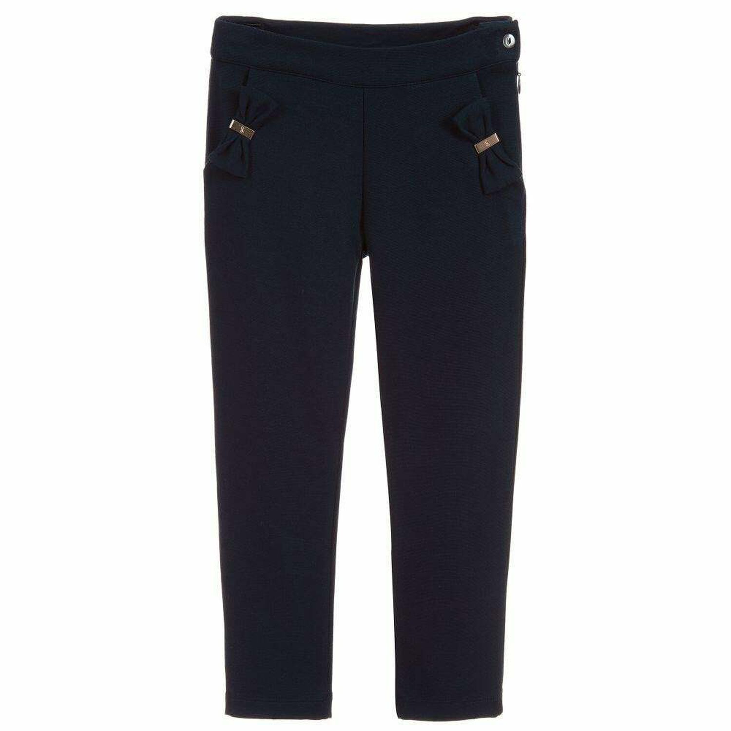 Girls Navy Jersey Trousers, 1, hi-res image number null