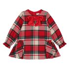 Younger Girls Red Tartan Dress, 1, hi-res