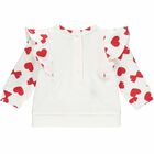 Younger Girls White & Red Heart Tracksuit, 1, hi-res