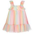 Girls Multi-Coloured Tulle Dress, 1, hi-res