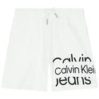 Boys White Logo Shorts, 2, hi-res