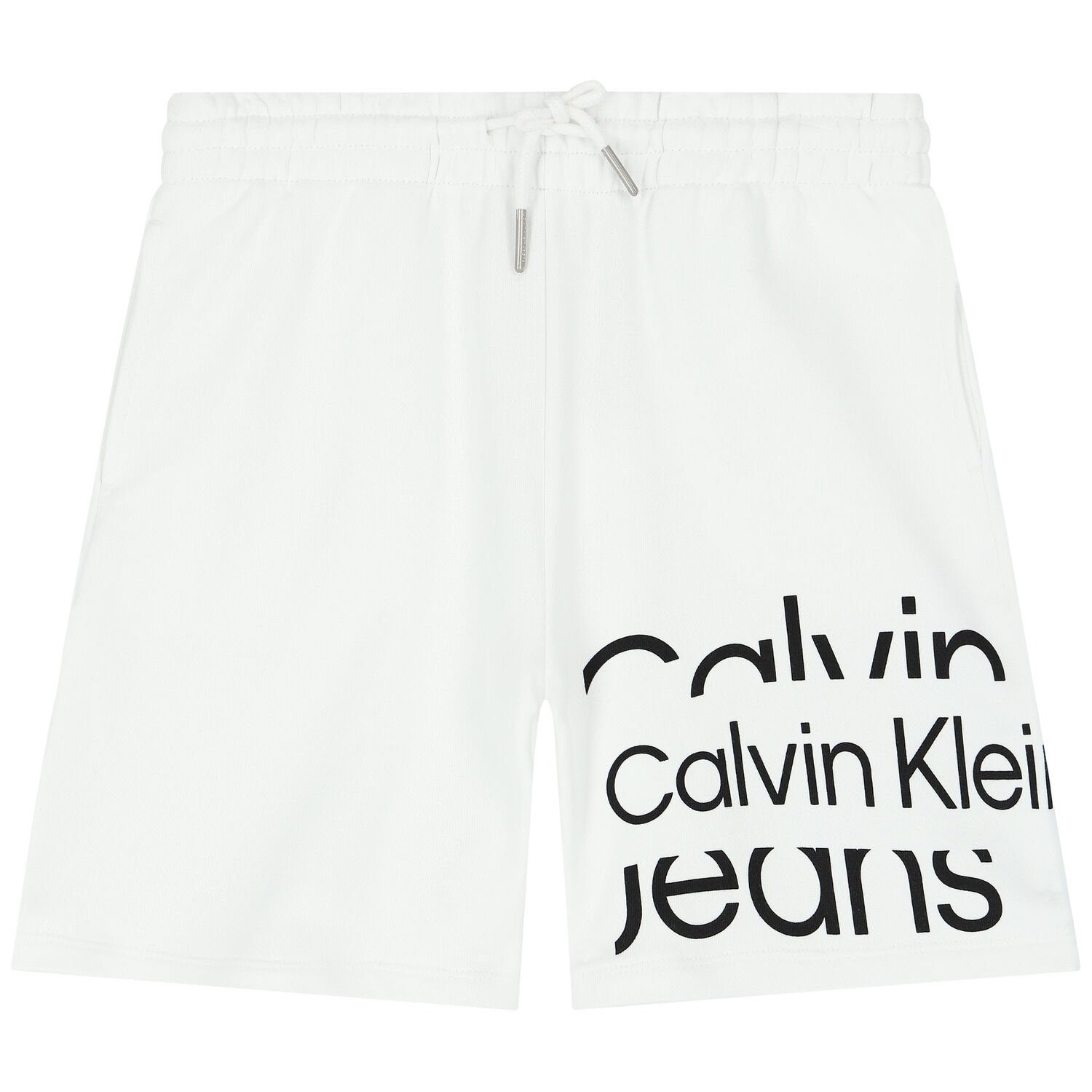 Boys White Logo Shorts, 2, hi-res