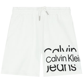 Boys White Logo Shorts