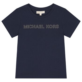 Girls Navy Blue Logo T-Shirt