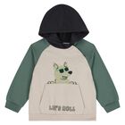 Younger Boys Green, Beige & Navy Blue 3 Piece Tracksuit, 3, hi-res