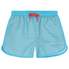 Boys Blue Starfish Swim Shorts, 1, hi-res