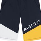 Boys Navy Blue Logo Shorts, 1, hi-res