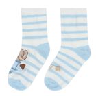 Baby Boys Blue & White Socks ( 4-Pack ), 3, hi-res