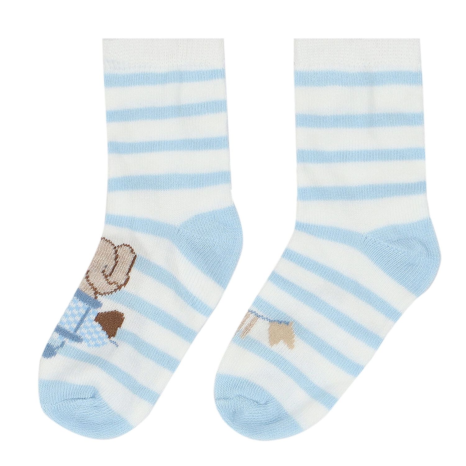 Baby Boys Blue & White Socks ( 4-Pack ), 3, hi-res