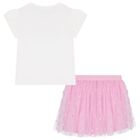 Girls Pink Tulle Skirt Set, 3, hi-res