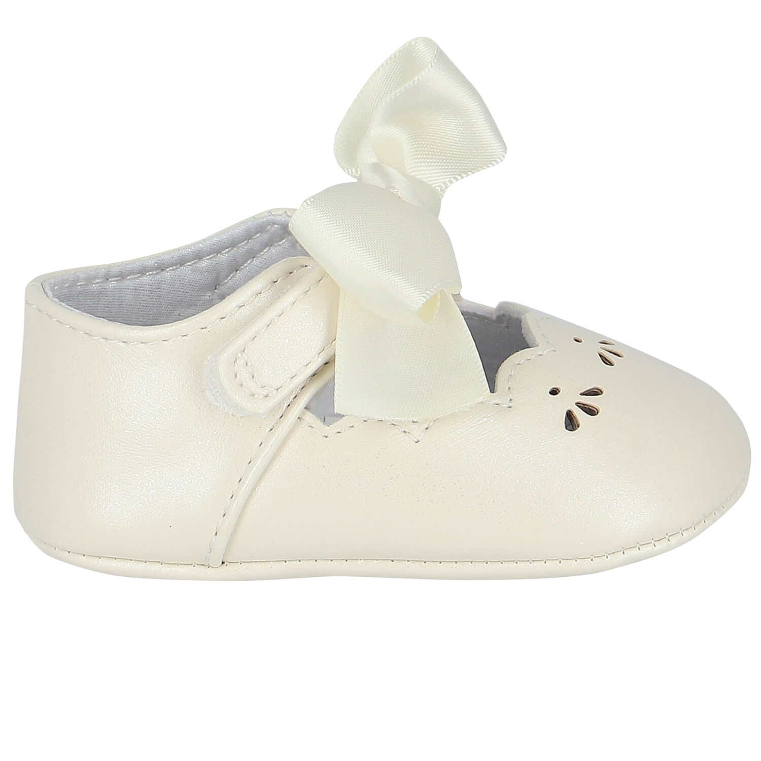 Baby Girls White Bow Pre Walker Shoes, 3, hi-res