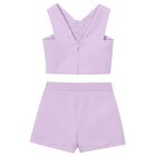 Girls Lilac Crepe Flower Shorts Set, 2, hi-res
