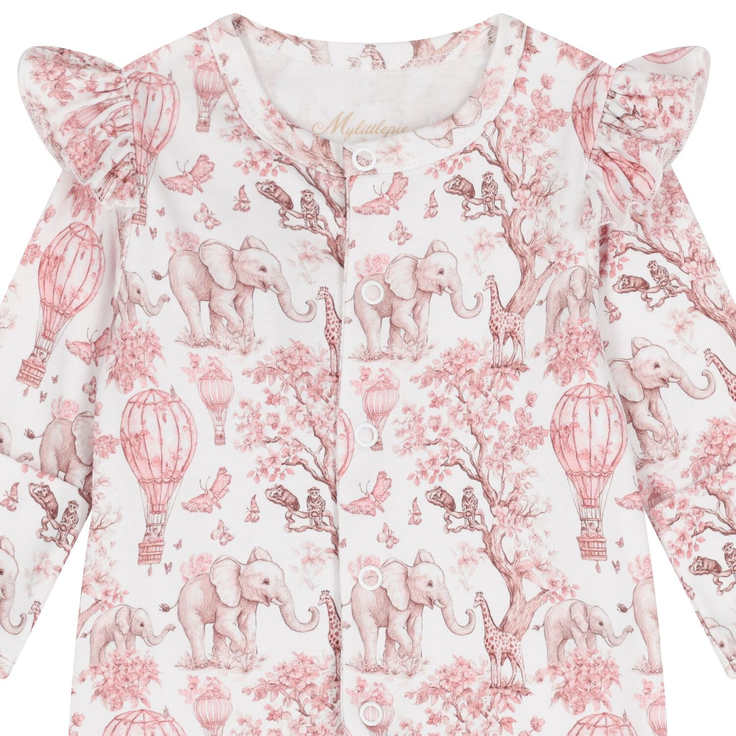 Baby Girls White & Pink Africa Babygrow Gift Set, 1, hi-res