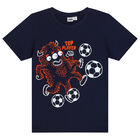 Boys Navy Blue Football T-Shirt, 1, hi-res