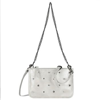 Girls Silver Studded Handbag