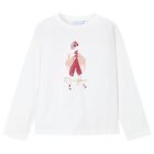 Girls White Long Sleeve Top, 2, hi-res