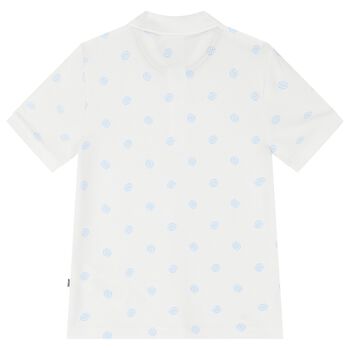 Boys White Logo Polo Shirt