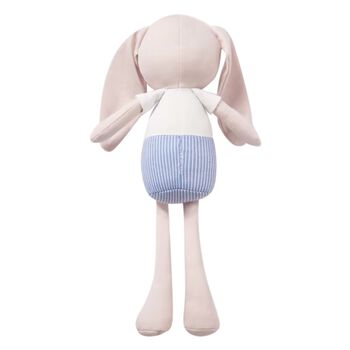 Beige, White & Blue Rabbit Toy