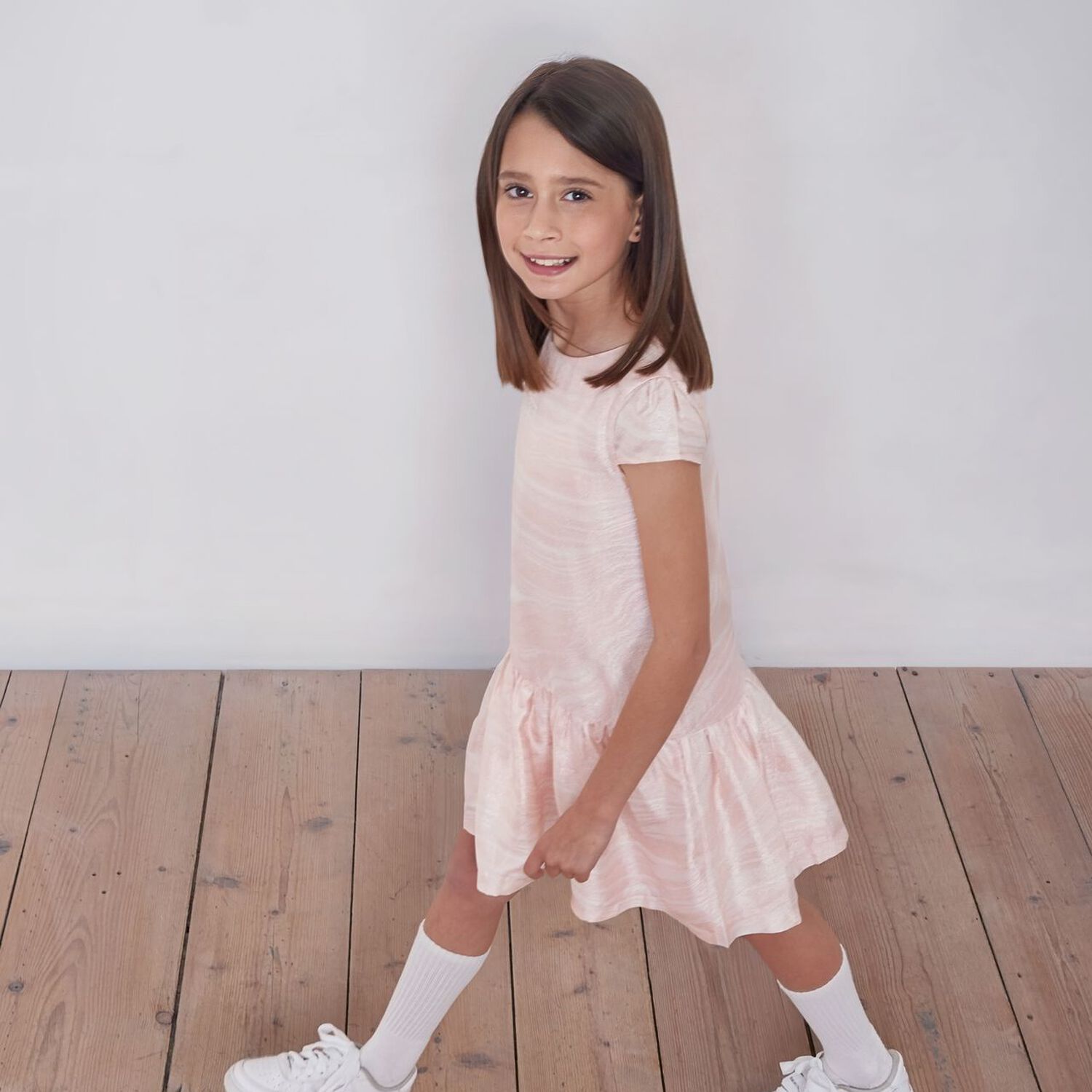 Girls Pink Logo Dress, 1, hi-res