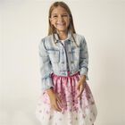 Girls White & Pink Butterfly Skirt Set, 2, hi-res