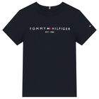 Boys Navy Blue Logo Shorts Set, 1, hi-res