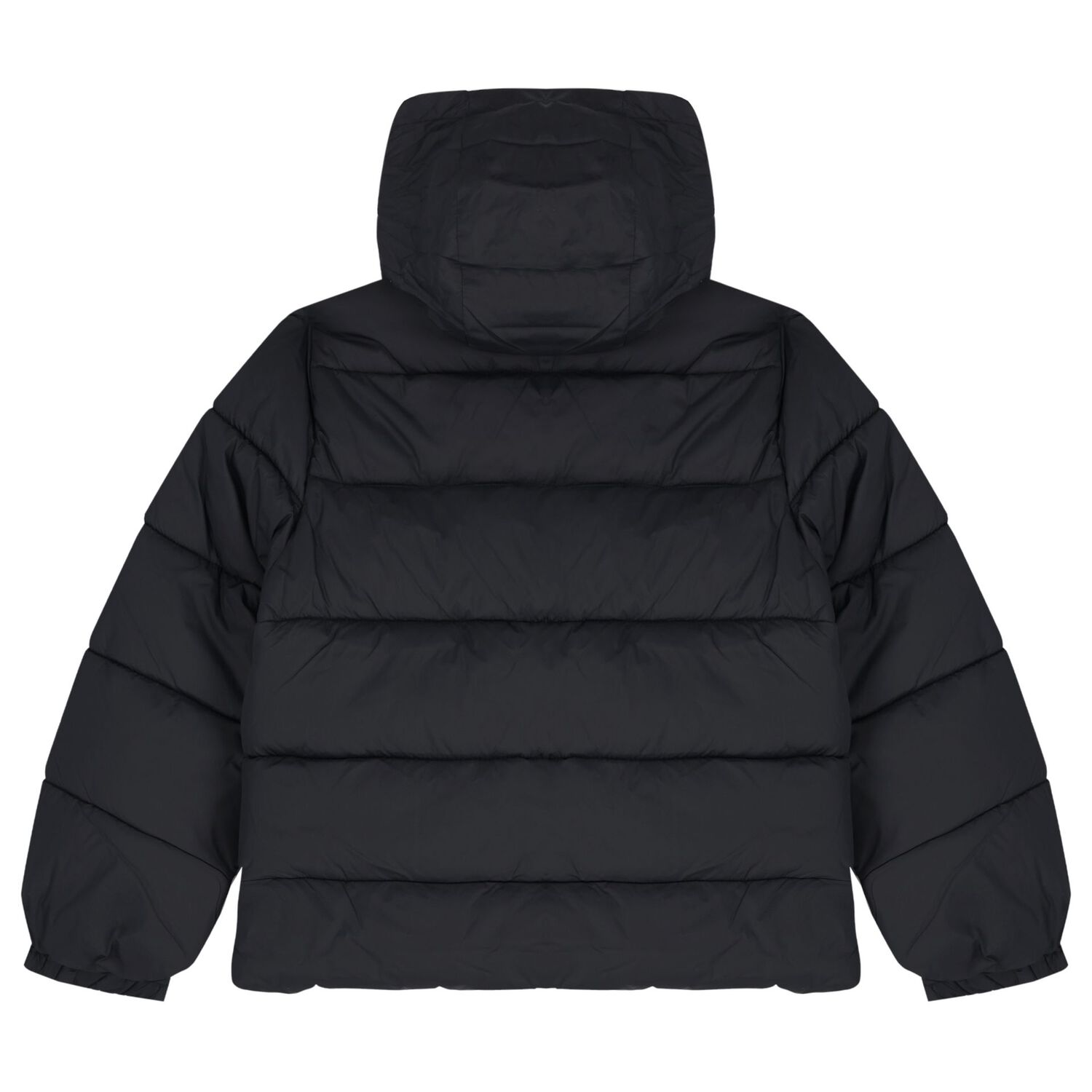 Boys Black Logo Puffer Jacket, 1, hi-res