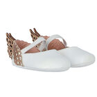 Baby Girls White & Gold Pre Walker Shoes, 1, hi-res