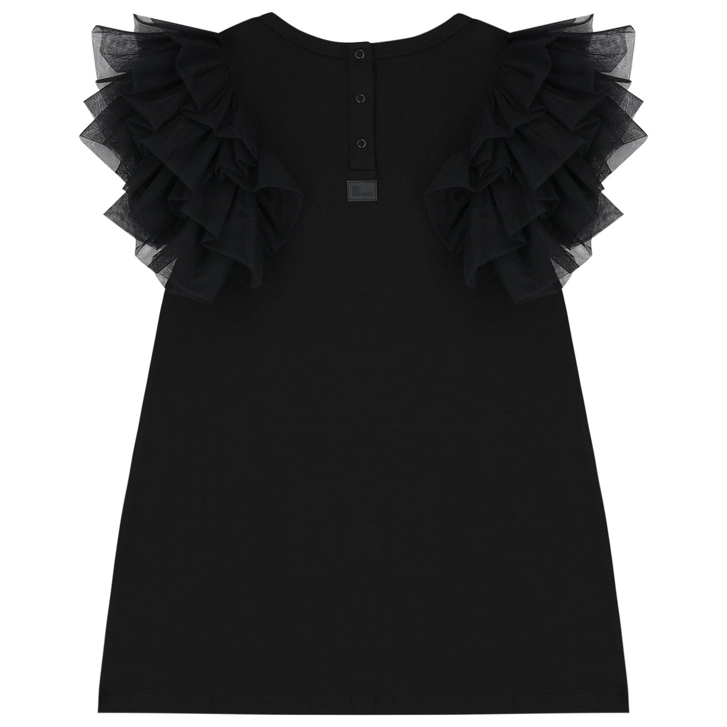 Girls Black Tulle Dress, 5, hi-res