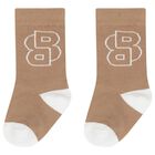 Younger Boys White, Beige & Black Socks ( 3-Pack ), 1, hi-res